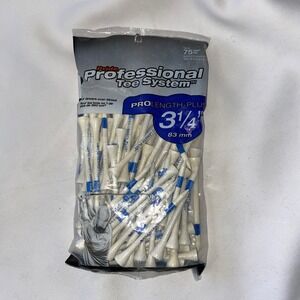 Pride Professional Tee System 3 1/4 inch ProLength Plus Golf Tees 75 Count White